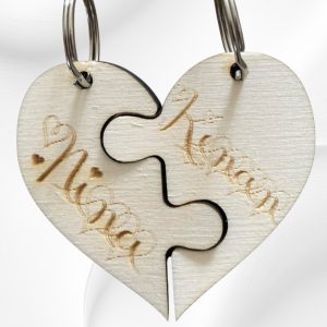 Porte-clé en forme de coeur à personnaliser