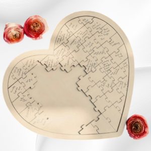 Livre d'or puzzle en forme de coeur