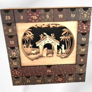 Calendrier de l'Avent avec crèche illuminée