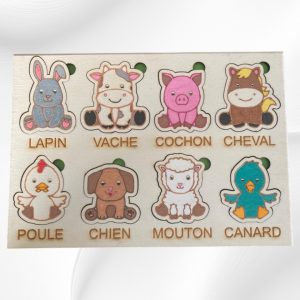 Puzzle en Bois Animaux de la Ferme – Un Jeu Éducatif et Ludique