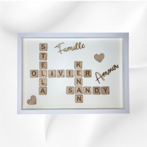 Cadre Prénoms Scrabble Personnalisé – Une Déco Unique pour Toute la Famille